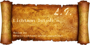 Lichtman István névjegykártya